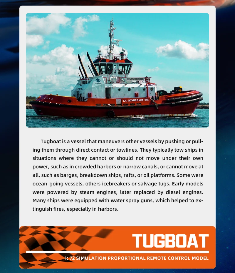 NEW 686 RC Boat 1/72 Powerful Dual Motor Wireless Radio Control Shipboat 2.4G Electric Remote Control Tugboat Model Toys for Boy