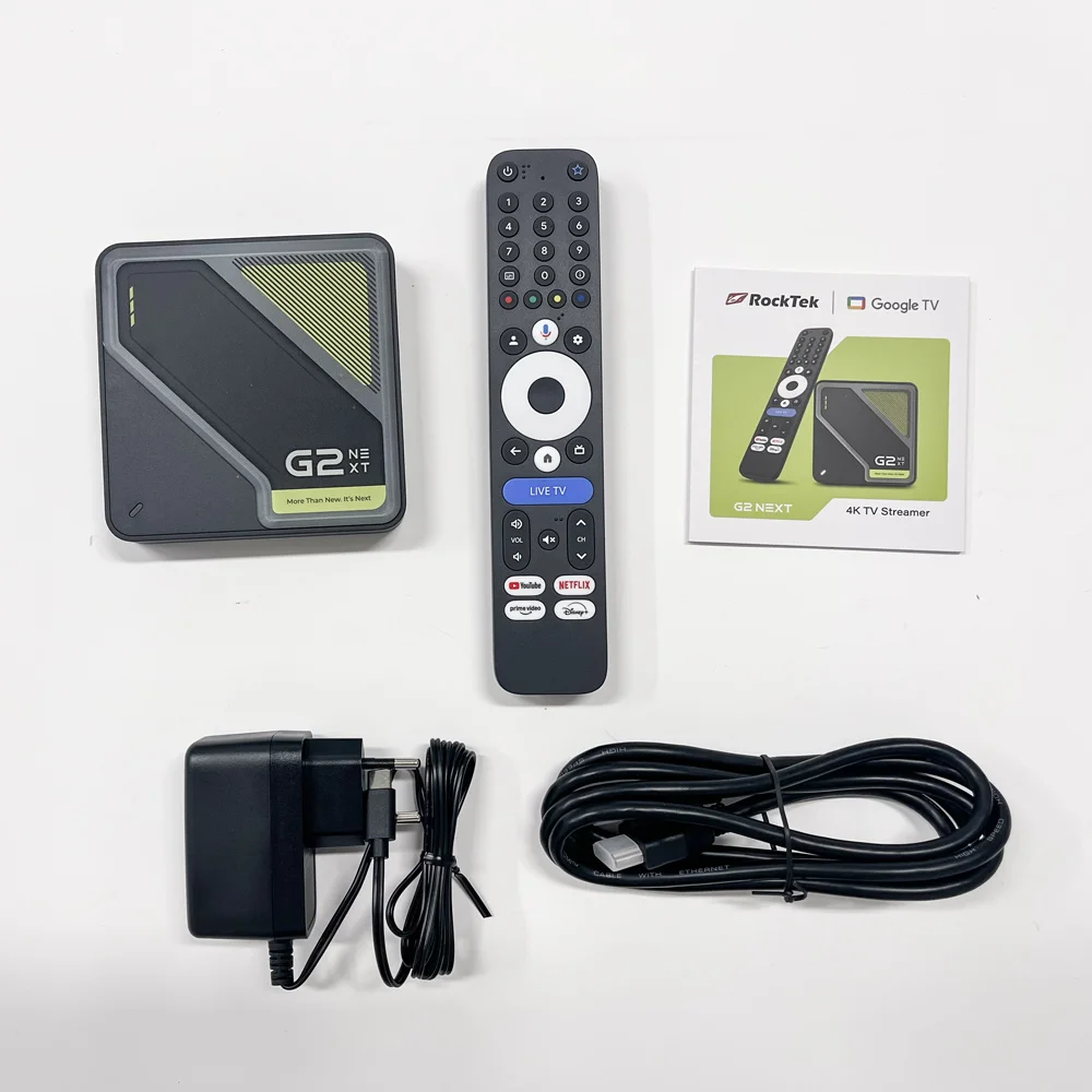 RockTek G2 NEXT S905X5M-J Google TV BOX Netflix Google Certified G2 Amlogic S905X4-K 4G 64G Support DTS Dolby Audio Dolby Vision