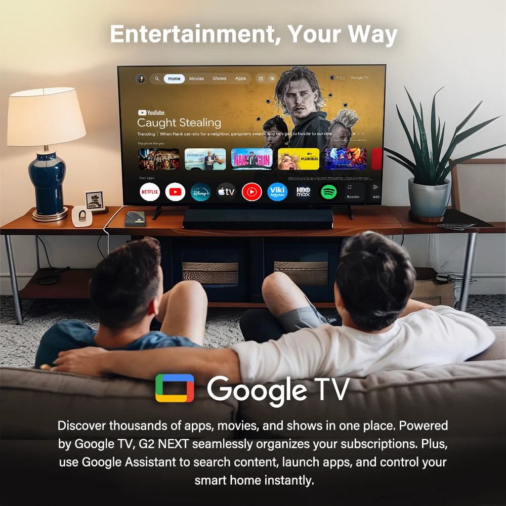 RockTek G2 NEXT S905X5M-J Google TV BOX Netflix Google Certified G2 Amlogic S905X4-K 4G 64G Support DTS Dolby Audio Dolby Vision