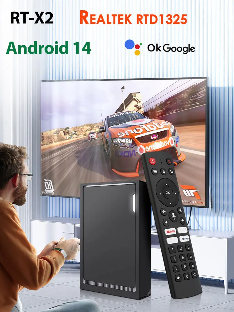 RockTek G2 NEXT S905X5M-J Google TV BOX Netflix Google Certified G2 Amlogic S905X4-K 4G 64G Support DTS Dolby Audio Dolby Vision
