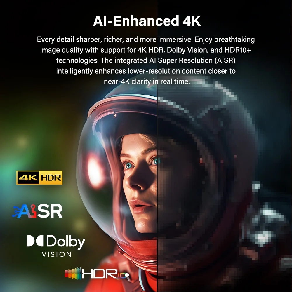 RockTek G2 NEXT S905X5M-J Google TV BOX Netflix Google Certified G2 Amlogic S905X4-K 4G 64G Support DTS Dolby Audio Dolby Vision