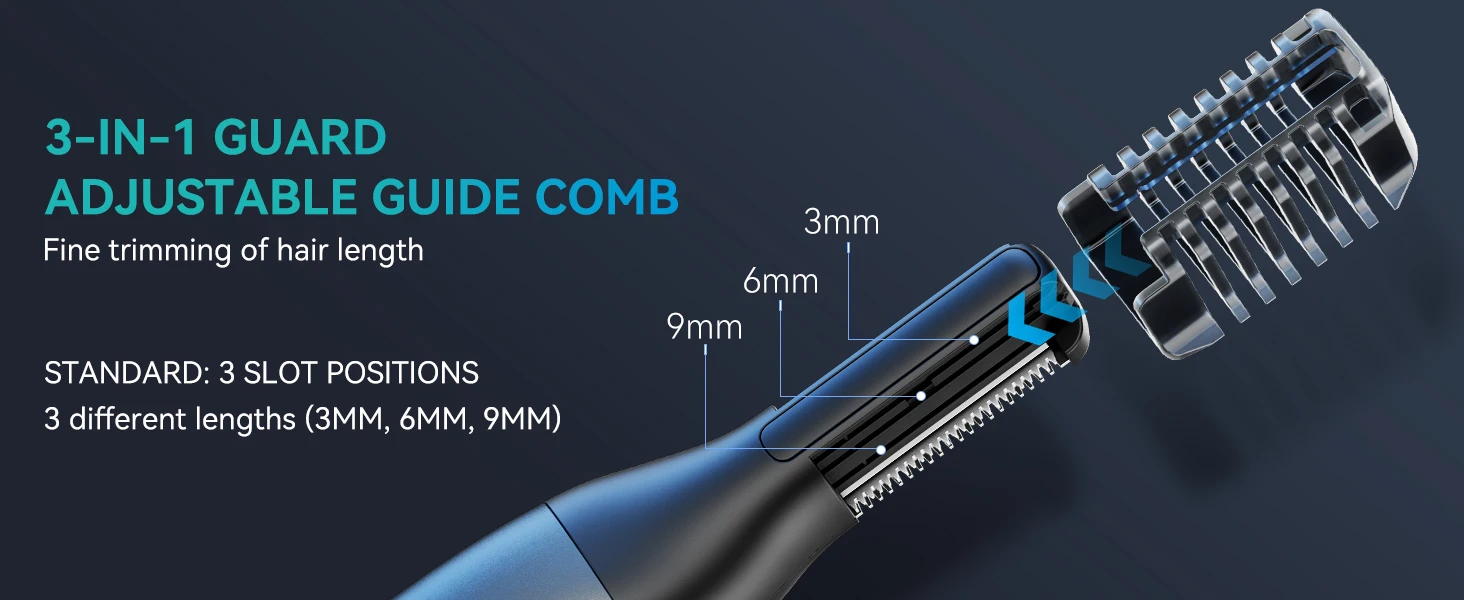 KENSEN S15 Electric Tirmmer for Men Dual-sided Blade IPX6 Waterproof Body Hair Razor Beard Trimmer 2 in 1 Trimmers for Barber