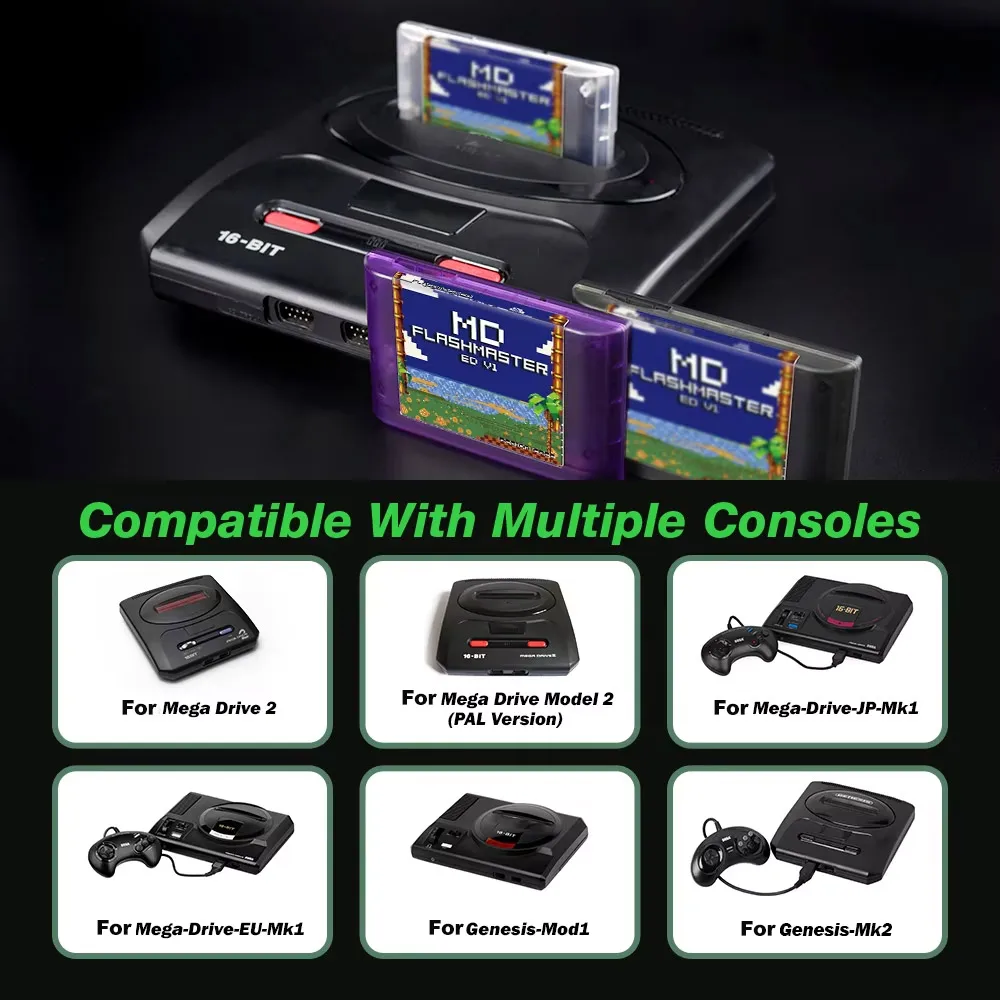New 4000 In 1 Game Cartridge For Mega Drive MD Game Cassette With 8GB TF Card For Genesis Retro Game Console