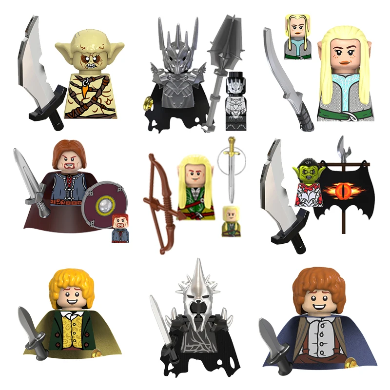 11pcs Medieval Elf Rohan Soldiers Guard Army Lotr Action Dolls Mini Building Blocks Assembly Building Blocks MOC Children's Gift