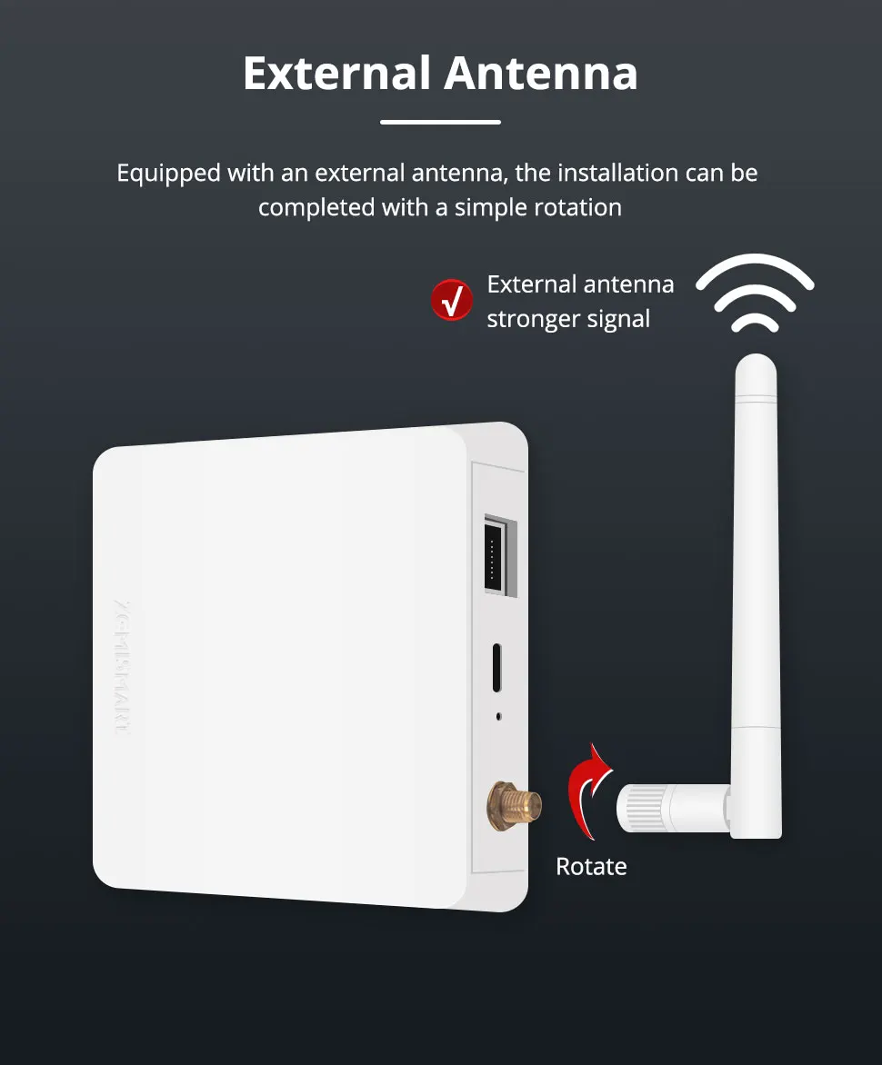 Zemismart Zigbee Hub with Antenna Smart Home Bridge Wired Gateway with Network Cable Work with Tuya Smart Life App