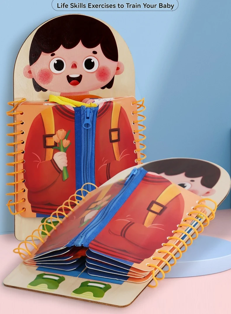 Wooden Multi-layer Busy Board For Children Montessori Early Education Games Toddlers Quiet Books Sensory Practice Dressing Gift