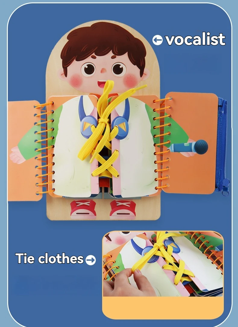 Wooden Multi-layer Busy Board For Children Montessori Early Education Games Toddlers Quiet Books Sensory Practice Dressing Gift