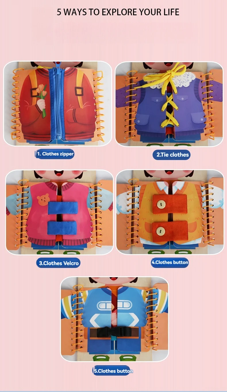 Wooden Multi-layer Busy Board For Children Montessori Early Education Games Toddlers Quiet Books Sensory Practice Dressing Gift
