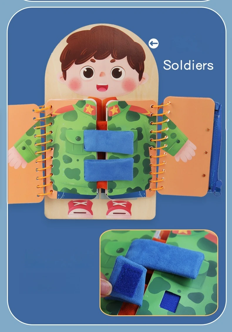 Wooden Multi-layer Busy Board For Children Montessori Early Education Games Toddlers Quiet Books Sensory Practice Dressing Gift