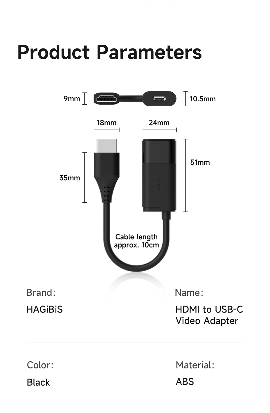 Hagibis HDMI to USB C Female Converter HDMI to AR Glasses Adapter Charge and Play For Switch PS5 Xbox Rokid/Xreal/Thunderbird