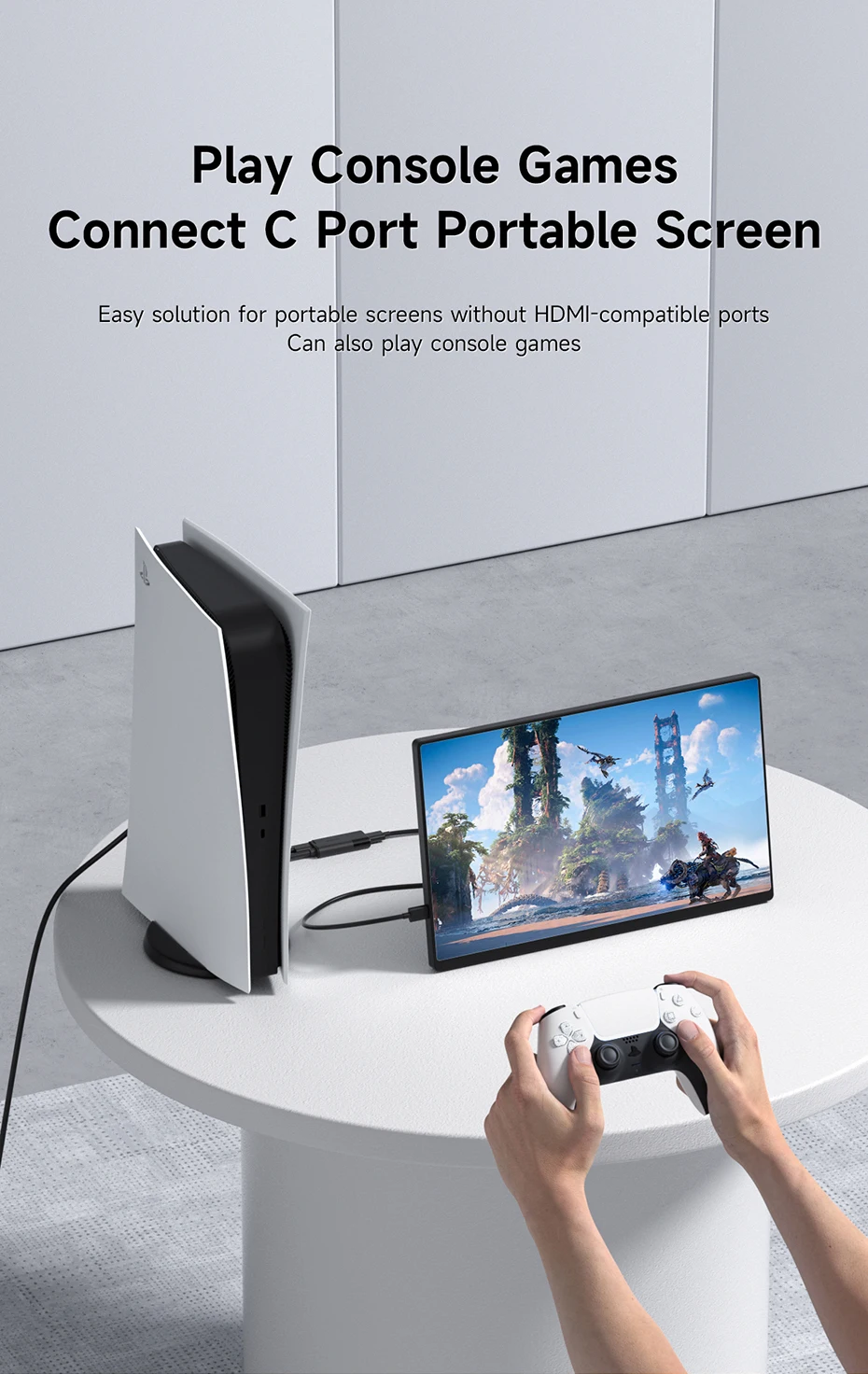 Hagibis HDMI to USB C Female Converter HDMI to AR Glasses Adapter Charge and Play For Switch PS5 Xbox Rokid/Xreal/Thunderbird