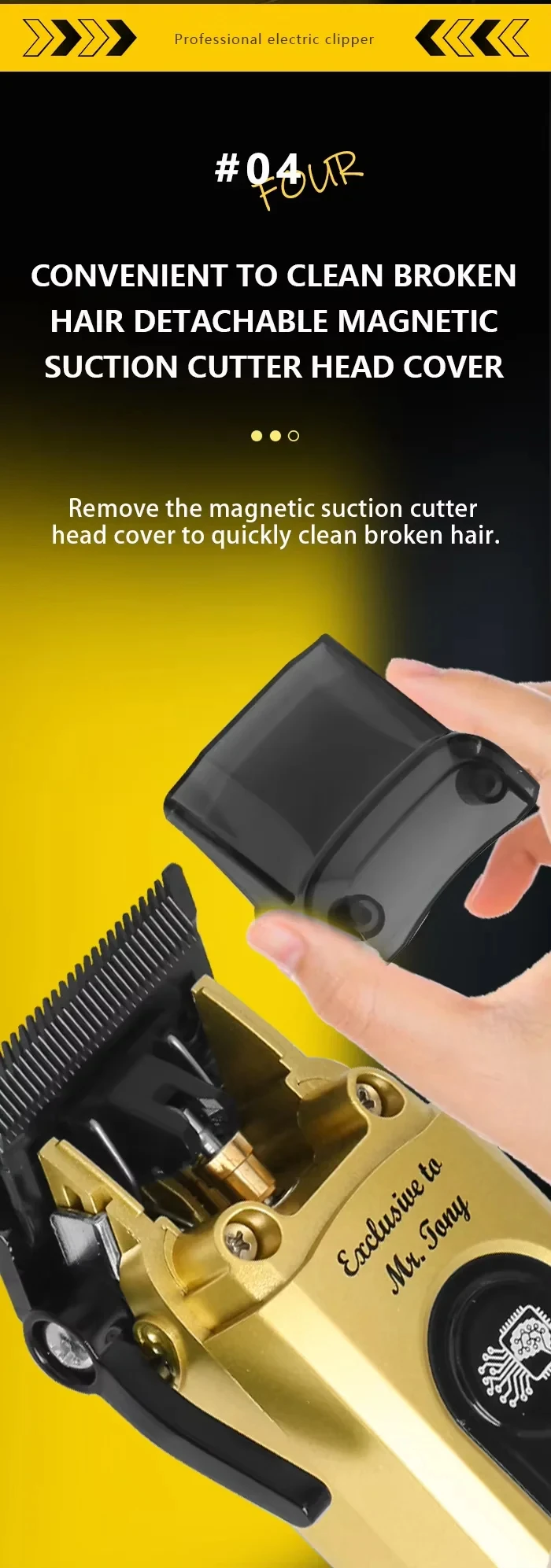 Kemei KM-90-4 Professional 11500 RPM Hair Clipper for Barbers Rechargeable Trimmers Brushless Motor Hair Cutting Machine for Men