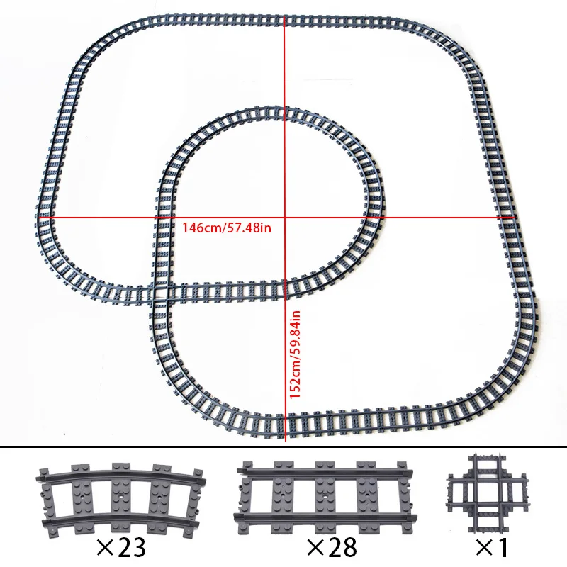 MOC Compatible With LEGO Train Track Combination Scene Building Blocks DIY Cross Track Railroad Flexible Bricks Toys Rail Car