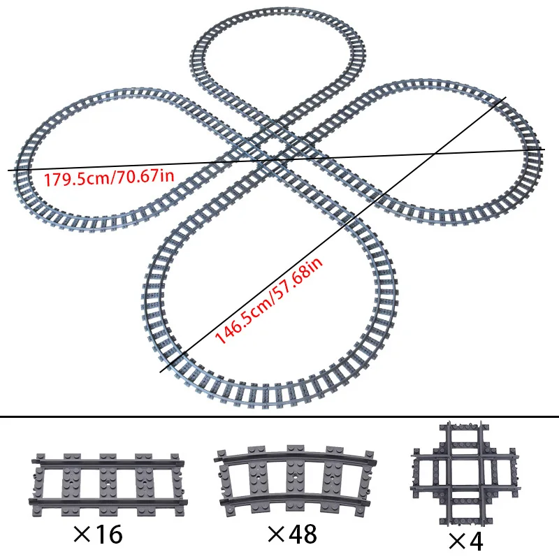 MOC Compatible With LEGO Train Track Combination Scene Building Blocks DIY Cross Track Railroad Flexible Bricks Toys Rail Car