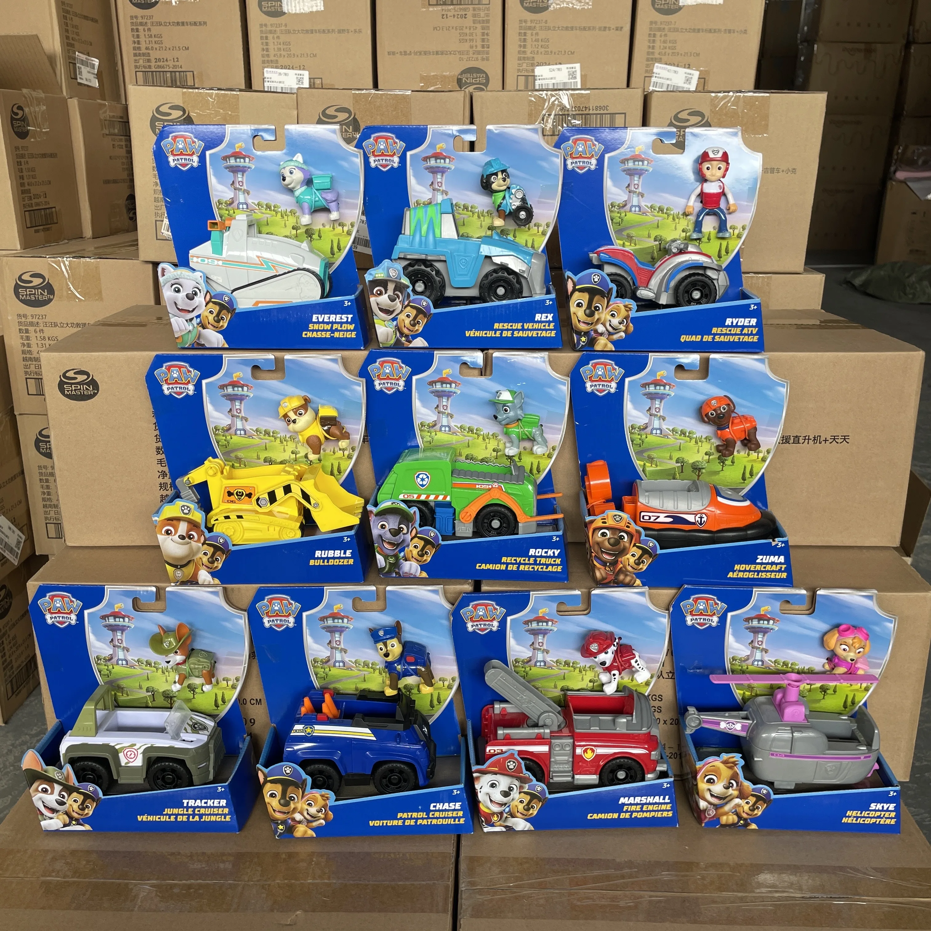 100% Genuine Paw Patrol Kids Toy vehicles with Action Figure Dogs Anime Doll Kids Model Children Birthday Christmas Gift
