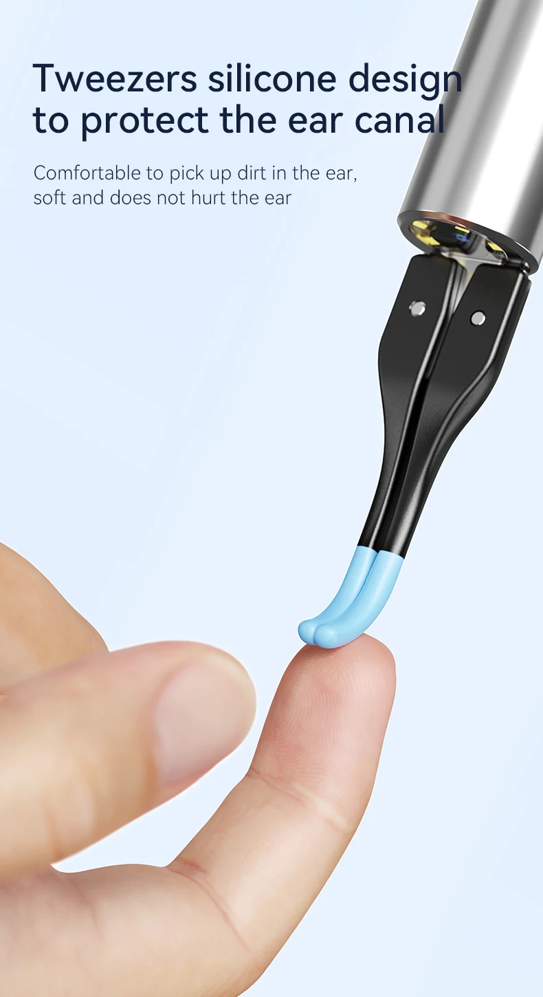 3 in 1 Wi-Fi Enabled Ear Pick Tweezers 12MP Camera Earwax Removal Tool with Rechargeable Battery Ear Cleaner with Tweezers Tools