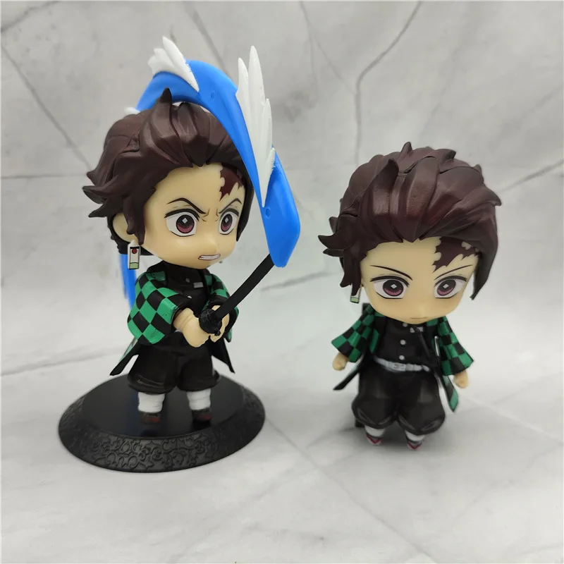 10pcs/set Anime Demon Slayer Kamado Nezuko Kamado Tanjuurou Battle Version Action Figure Collectible Models Toys 10cm