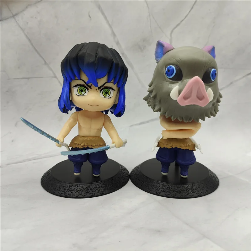 10pcs/set Anime Demon Slayer Kamado Nezuko Kamado Tanjuurou Battle Version Action Figure Collectible Models Toys 10cm