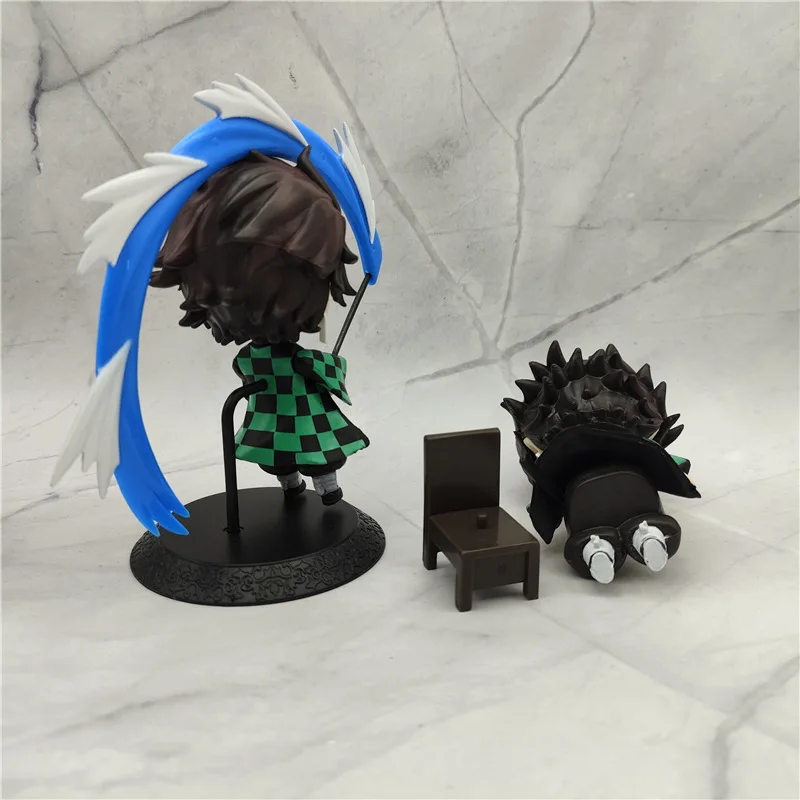 10pcs/set Anime Demon Slayer Kamado Nezuko Kamado Tanjuurou Battle Version Action Figure Collectible Models Toys 10cm