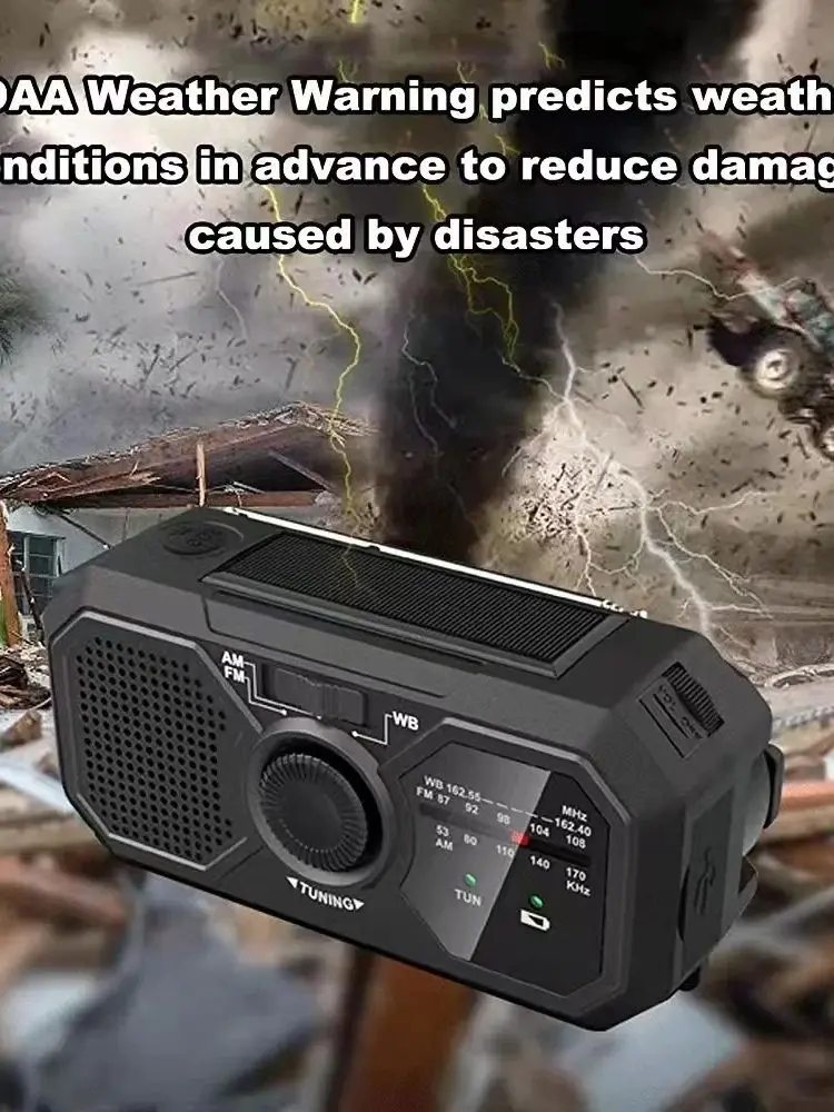 Portable Solar Radio, Emergency Kits First Aid Radio With Crank, Dynamo AM/FM Radio, Blackout Power Station, USB Phone Charger