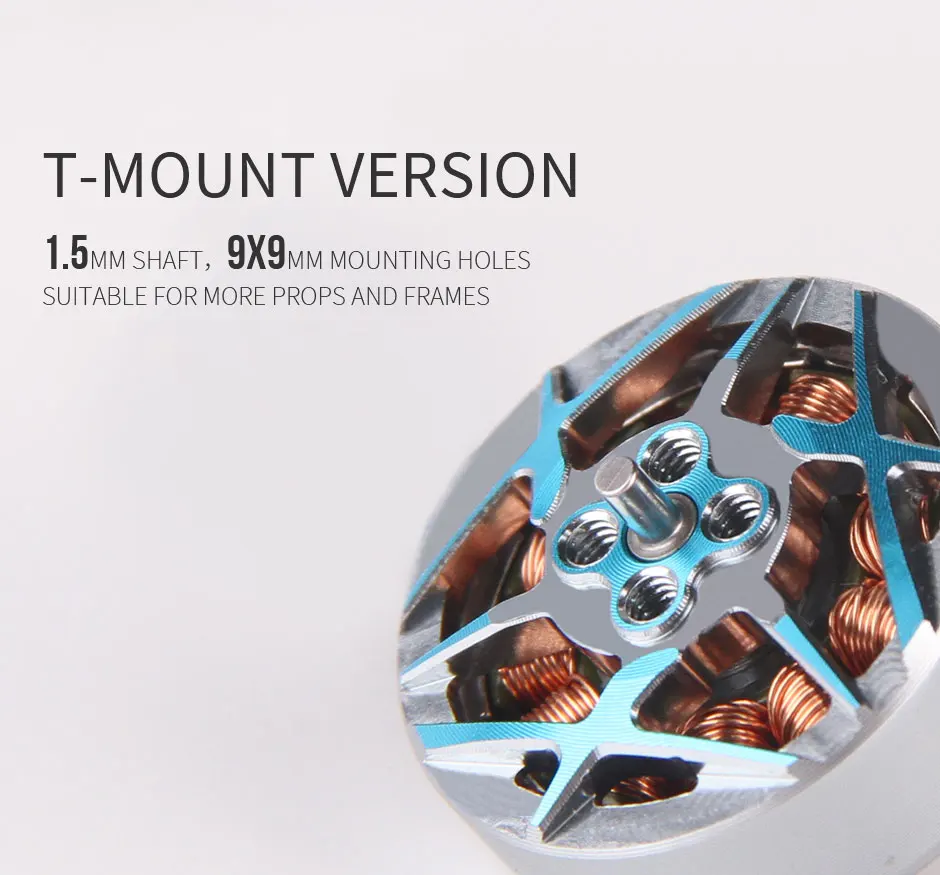 4PCS T-MOTOR P1604 KV2850 6S/KV3800 4S Brushless Motor 1.5mm Shaft 9*9mm Holes For RC FPV Freestyle 3.5inch Sub 250g Drone