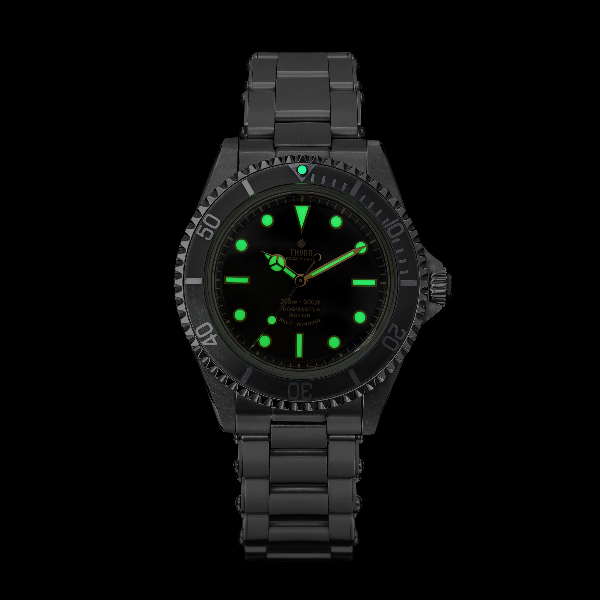 Thorn T023 V3 40mm Men Diving Watch PT5000 Automatic Movement Mechanical Vintage Watches 200m Water Resistance Sapphire
