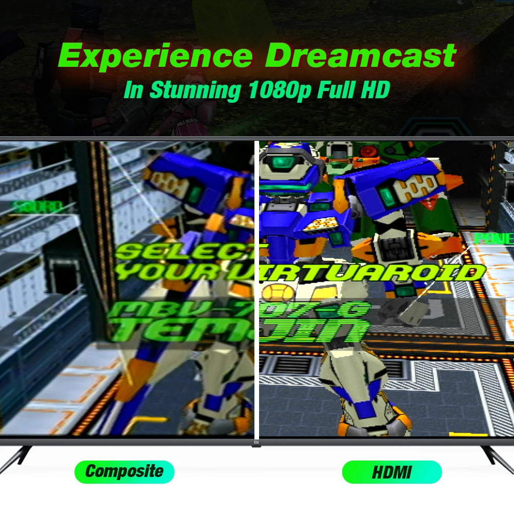 Bitfunx RGBS VGA To HDMI-Compatible Adapter DC to HDTV Converter For All SEGA Dreamcast Consoles
