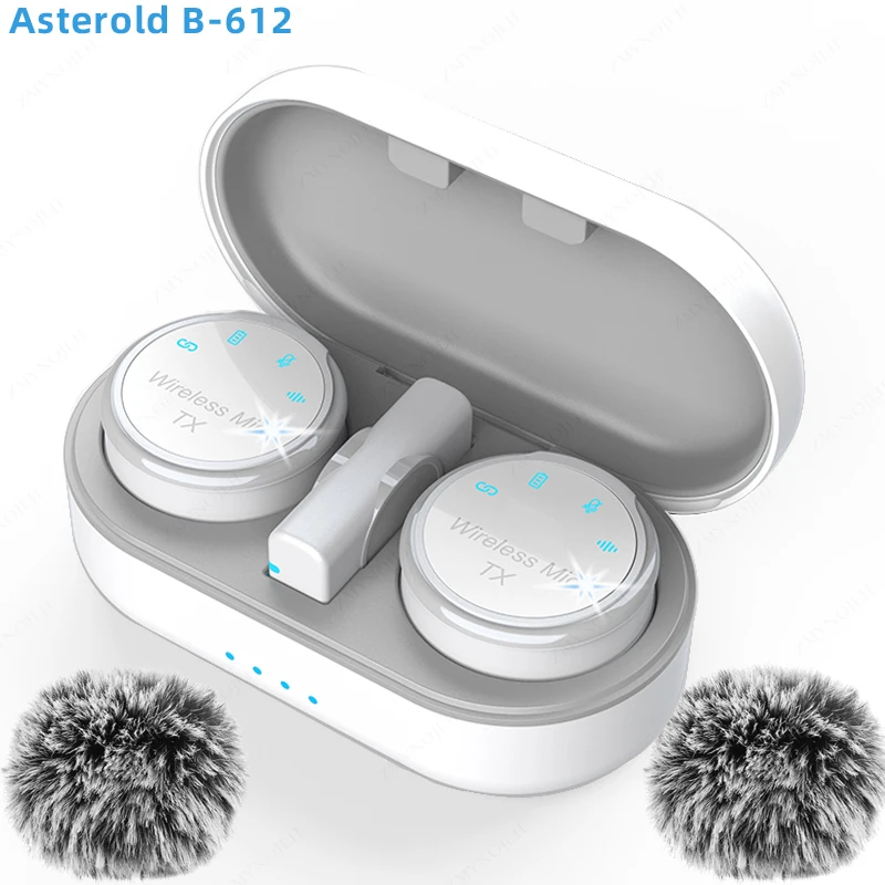 New Magnetic Wireless Lavalier Microphone Noise Canceling Necklace Windproof Cap Audio Video Recording Microphone for Smartphone