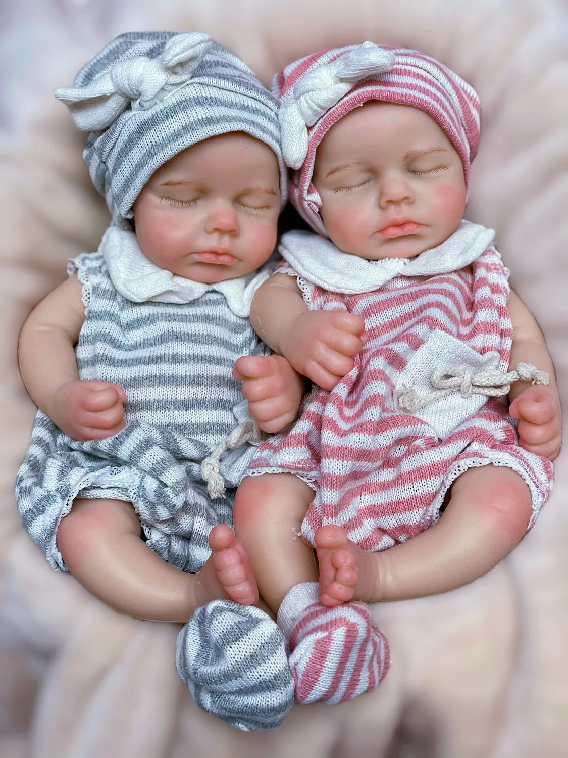 33cm Can Open Mouth Full Body Solid Silicone LouLou Reborn Girl and Boy Doll Soft Touch Handmade  Reborn Corpo De Silicone