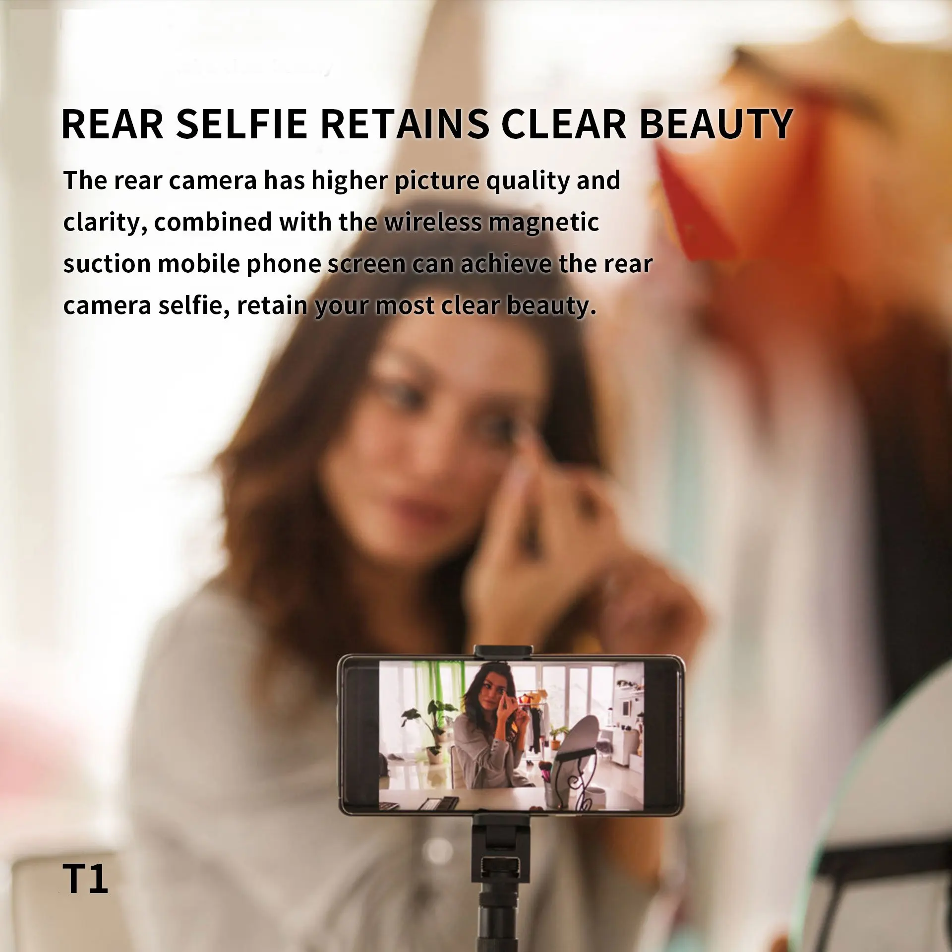 Magnetic Cell Phone Vlog Self Timer Monitor Screen Using Rear Camera Monitor For Live Streaming Creating Content Self-Timer