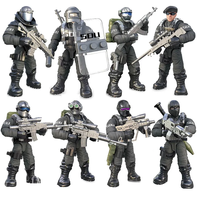 World War Army Military Soldiers SAWT Soldiers Special Force DIY Model Building Blocks Bricks Children'S Toys