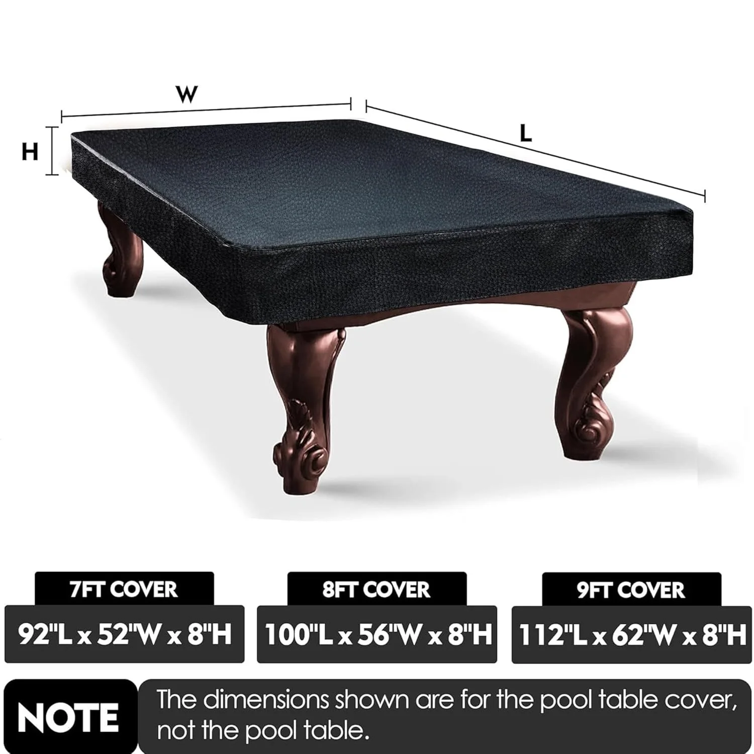 Amberr Billiard Pool Table Cover,Waterproof Cover for Pool Table Snooker Billiard Table 7/8/9 Foot Fitted,Only Cover