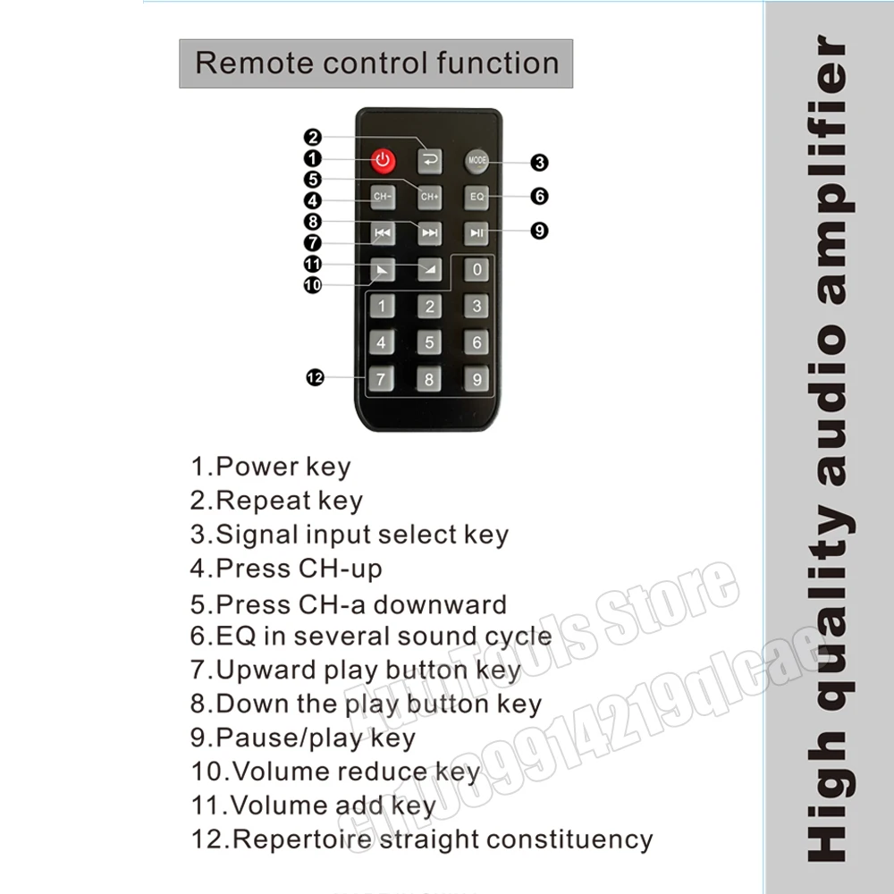 AK55 Amplifier Bluetooth-compatible Music Amplifiers for Home Car Karaoke 2 Channel HiFi Stereo AMP FM USB Remote Control Audio