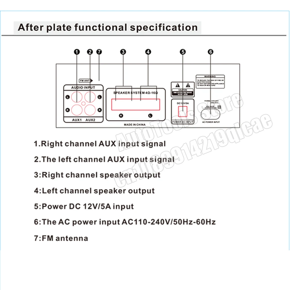 AK55 Amplifier Bluetooth-compatible Music Amplifiers for Home Car Karaoke 2 Channel HiFi Stereo AMP FM USB Remote Control Audio