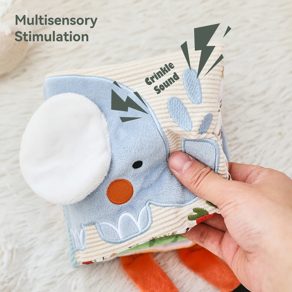 Baby Toys Cloth Book Infant Early Educational 0 12 Months Baby Sensory Toys Soft Books Toys Fluffy Cartoon Elephant Books Gifts