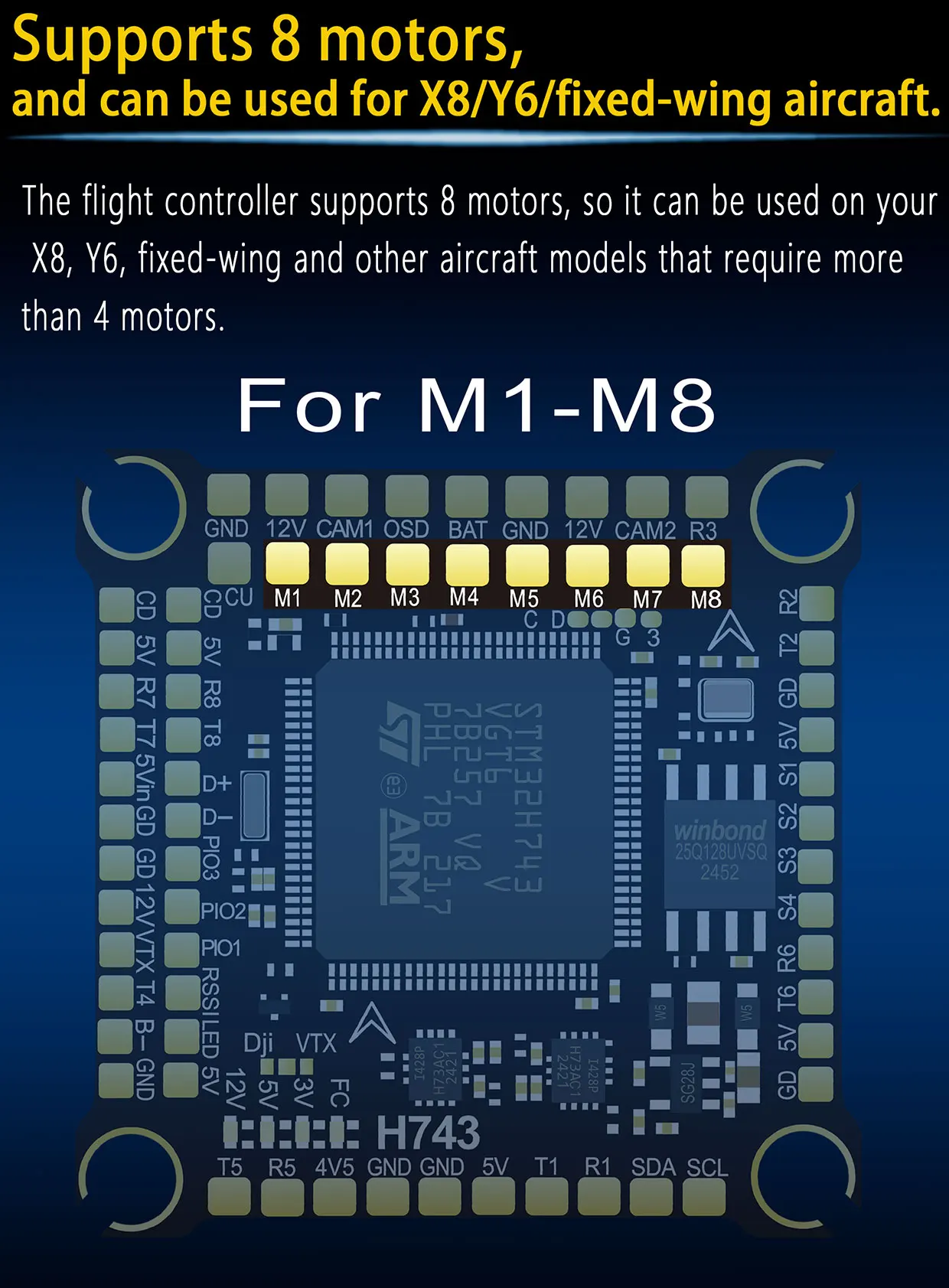 DAKEFPV H743 12S 120A FC 8S 100A BLS Bluejay ESC H743 Flight Controller Powerful RC Stack for 10 13 15 18inch FPV Racing Drone