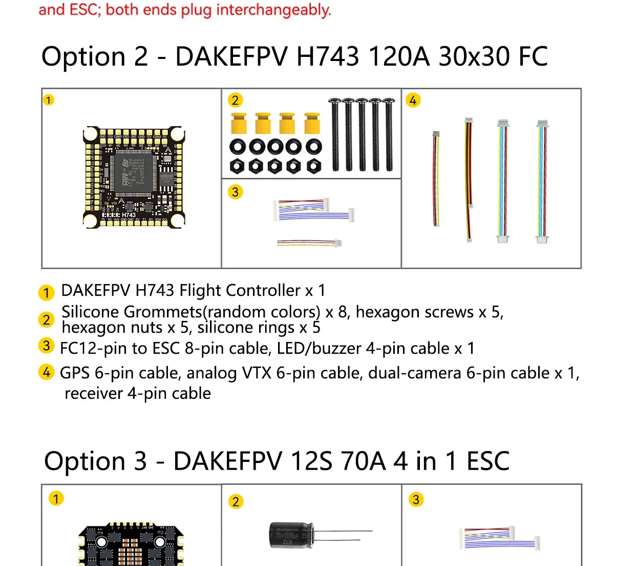 DAKEFPV H743 12S 120A FC 8S 100A BLS Bluejay ESC H743 Flight Controller Powerful RC Stack for 10 13 15 18inch FPV Racing Drone