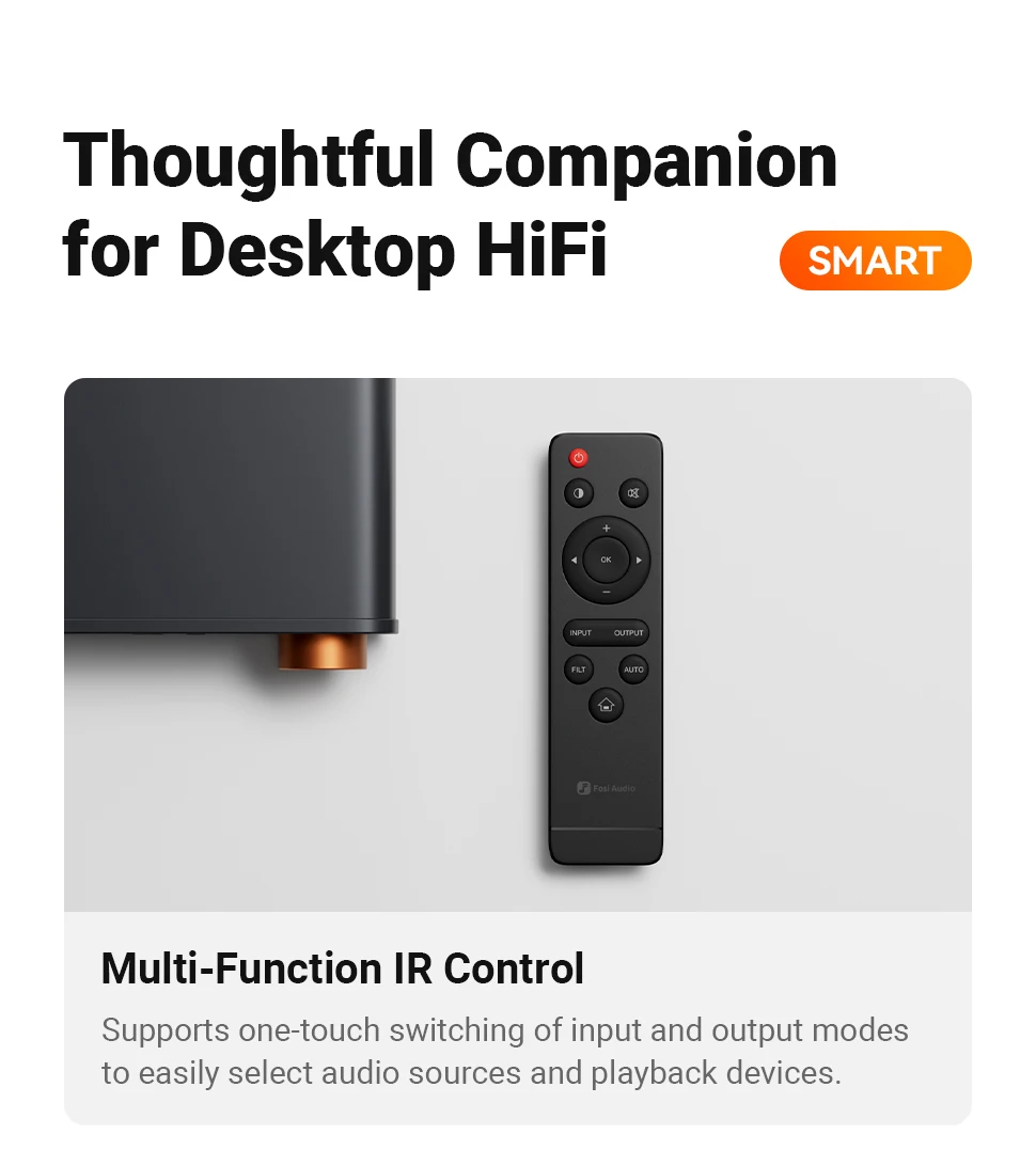Fosi Audio ZH3 HIFI Headphone Amplifier AKM4493SEQ Desktop DAC Fully Balanced Preamp with Remote 12V Trigger Input