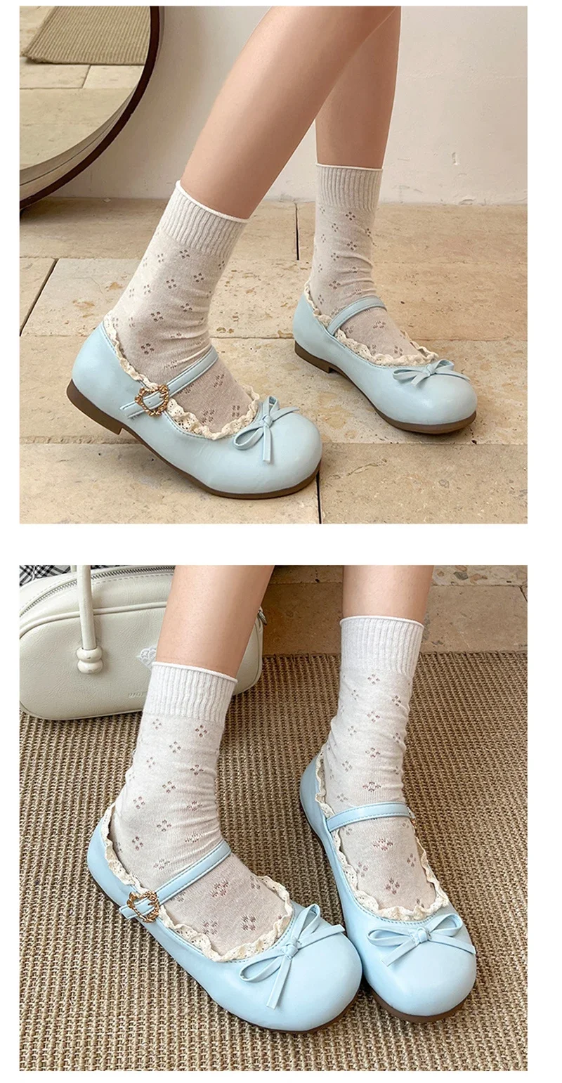 2026 Spring Cute Women Flats Round Toe Ladies Casual Ballet Shoes Comfort Soft Leather Dress Ballerinas Shoes