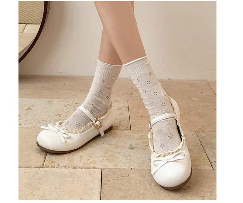 2026 Spring Cute Women Flats Round Toe Ladies Casual Ballet Shoes Comfort Soft Leather Dress Ballerinas Shoes