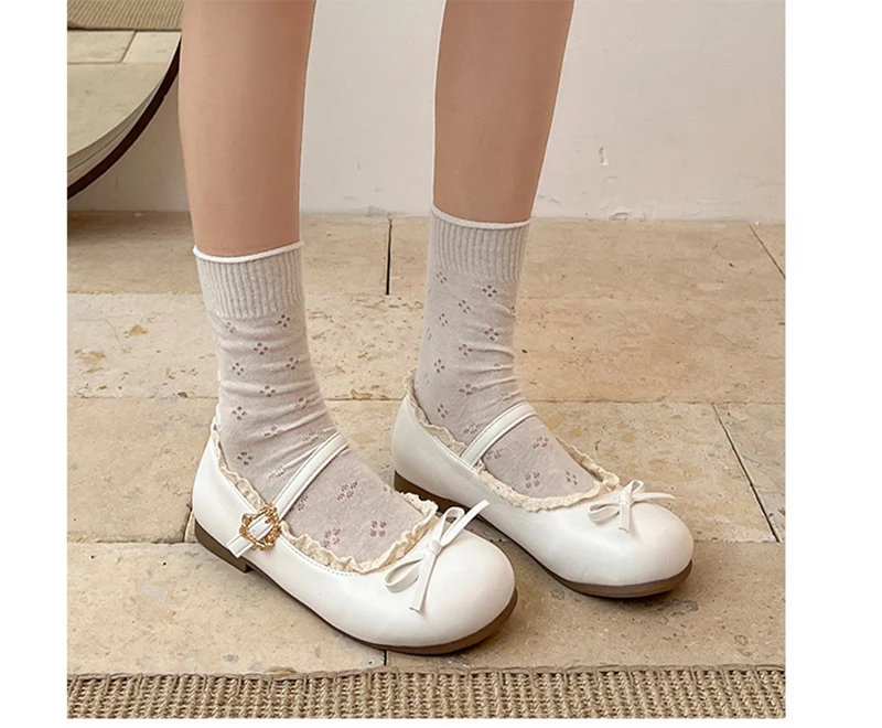 2026 Spring Cute Women Flats Round Toe Ladies Casual Ballet Shoes Comfort Soft Leather Dress Ballerinas Shoes
