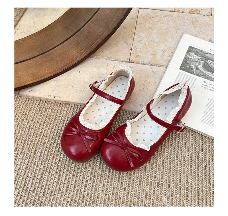 2026 Spring Cute Women Flats Round Toe Ladies Casual Ballet Shoes Comfort Soft Leather Dress Ballerinas Shoes
