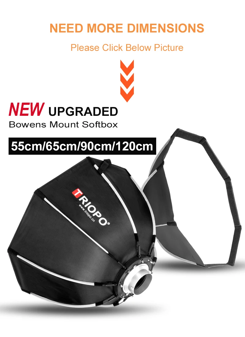 Triopo 90cm Photo Portable Bowens Mount Softbox W/ Honeycomb Grid K90 Octagon Umbrella Outdoor Soft Box for Godox Jinbei Strobe