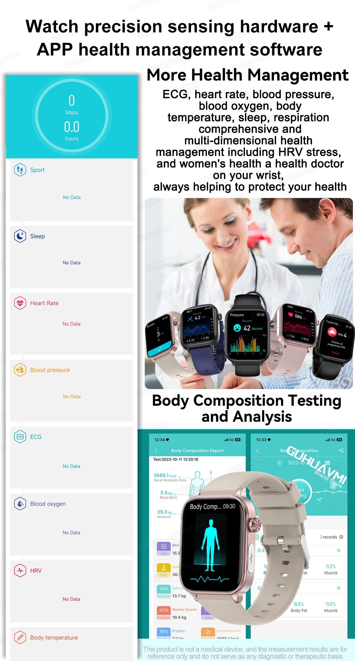 2025 New For XIAOM1 ECG+PPG Blood Fat Uric Acid Health Smartwatch Men Women Heart Rate Blood Pressure Bluetooth Call Smart Watch