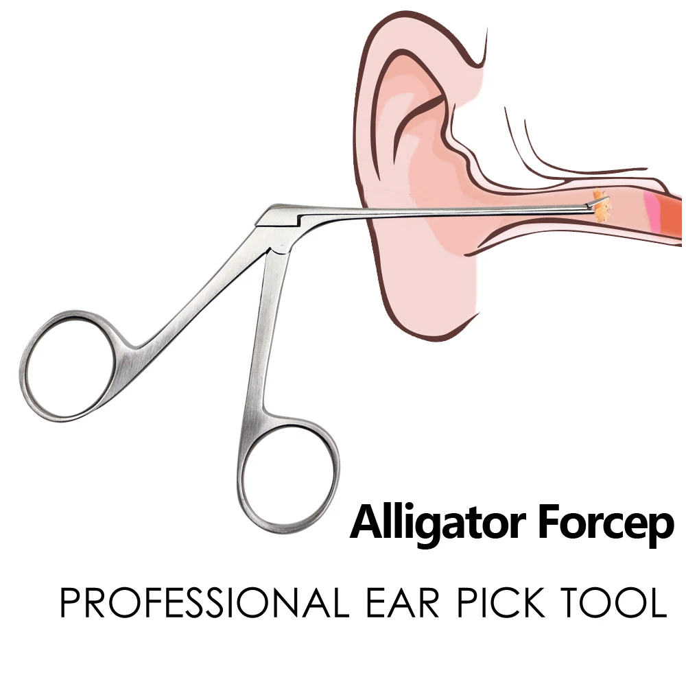 Ear Wax Pick Tongs Earwax Remover Micro Alligator Crocodile Forceps Earpick Nose Operational Cleaner Clip Tweezers Tool