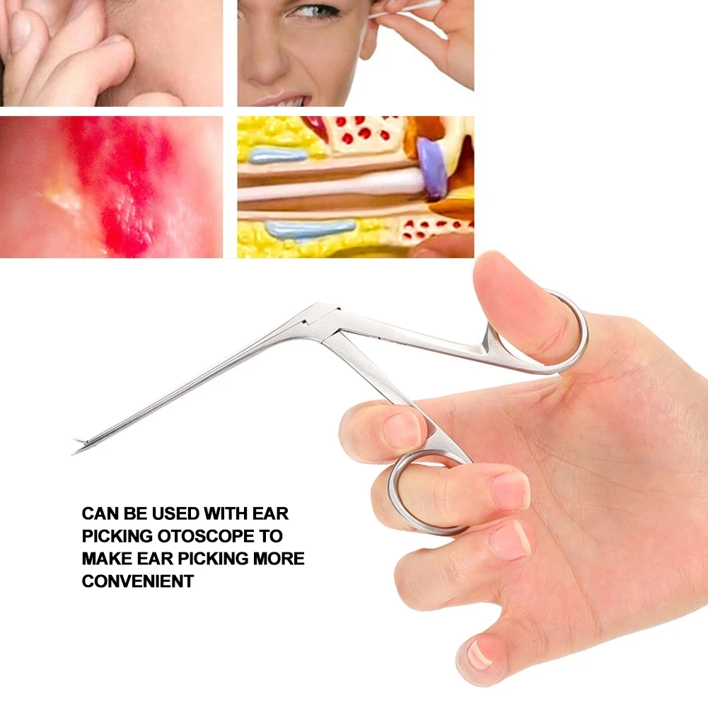 Ear Wax Pick Tongs Earwax Remover Micro Alligator Crocodile Forceps Earpick Nose Operational Cleaner Clip Tweezers Tool