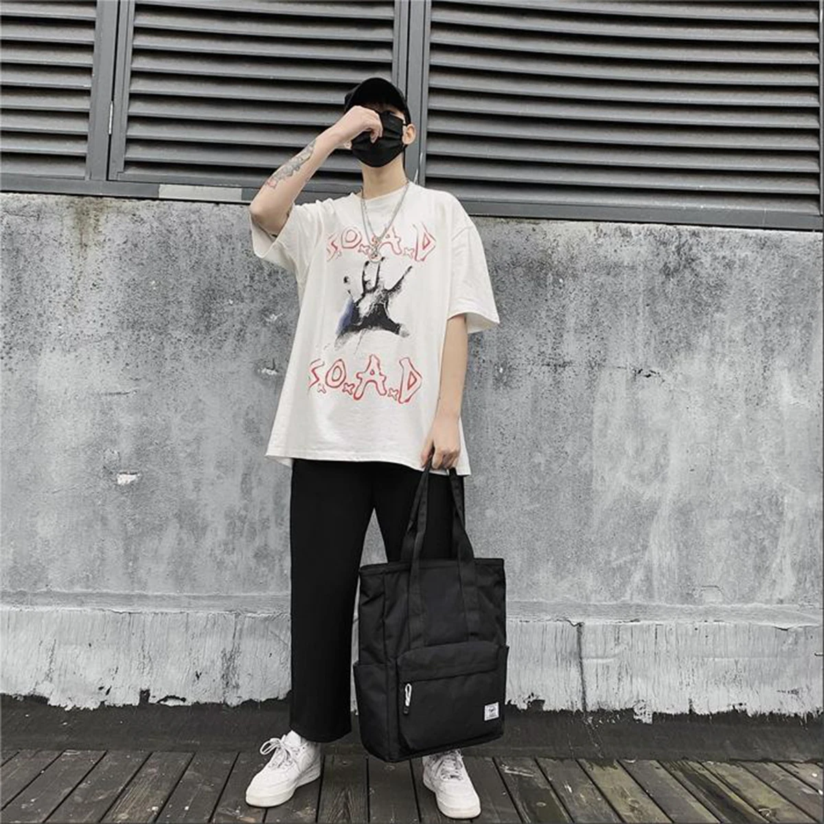 Large Capacity Canvas Tote Bag, Casual Shoulder Handbag, Multi-Pocket School Book Bag, Waterproof Commuter Bag for Men Women