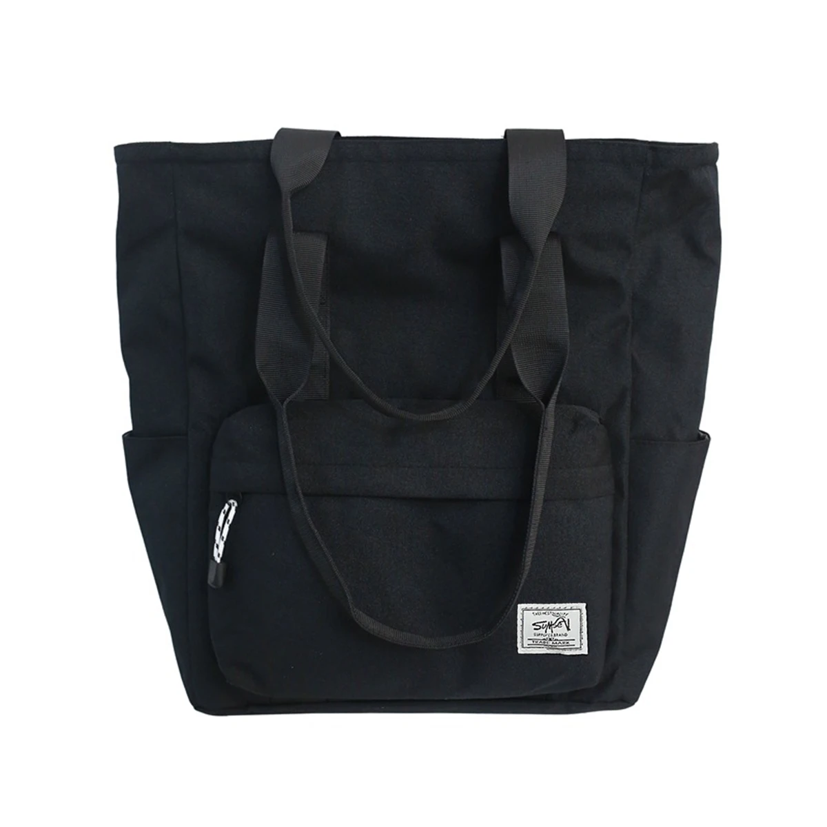 Large Capacity Canvas Tote Bag, Casual Shoulder Handbag, Multi-Pocket School Book Bag, Waterproof Commuter Bag for Men Women