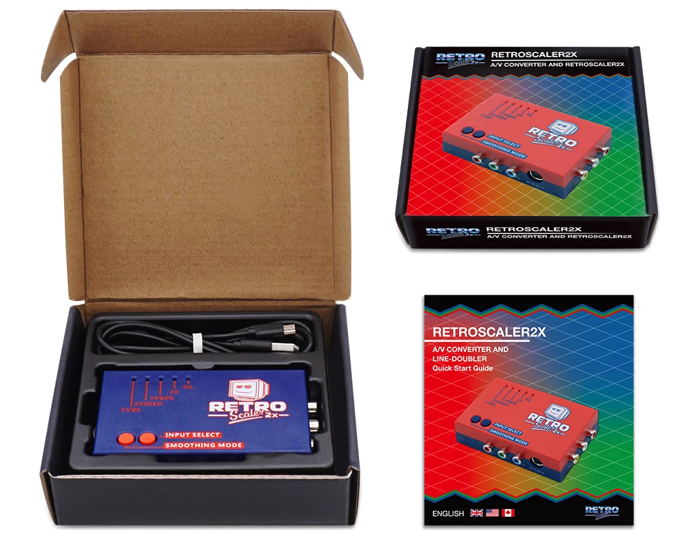 RetroScaler2x A/V to HDMI® Converter and Line-doubler For Retro Game Consoles PS2 N64 NES Dreamcast Saturn MD1 MD2