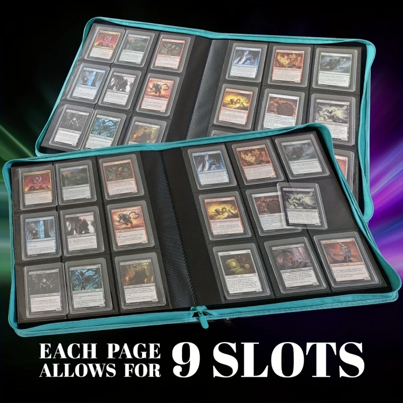 Holds 360 Toploaders, 9 Pockets, Top Loader Binder for Cards Storage, Card Holder for Sports Cards or Trading Cards in 3 X 4''